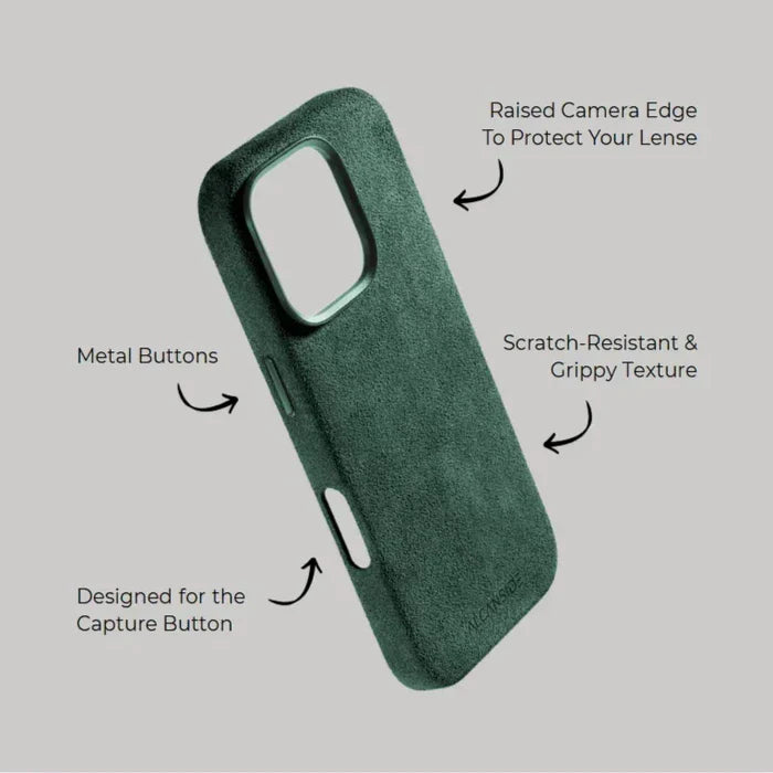 iPhone Alcantara Case - Midnight Green